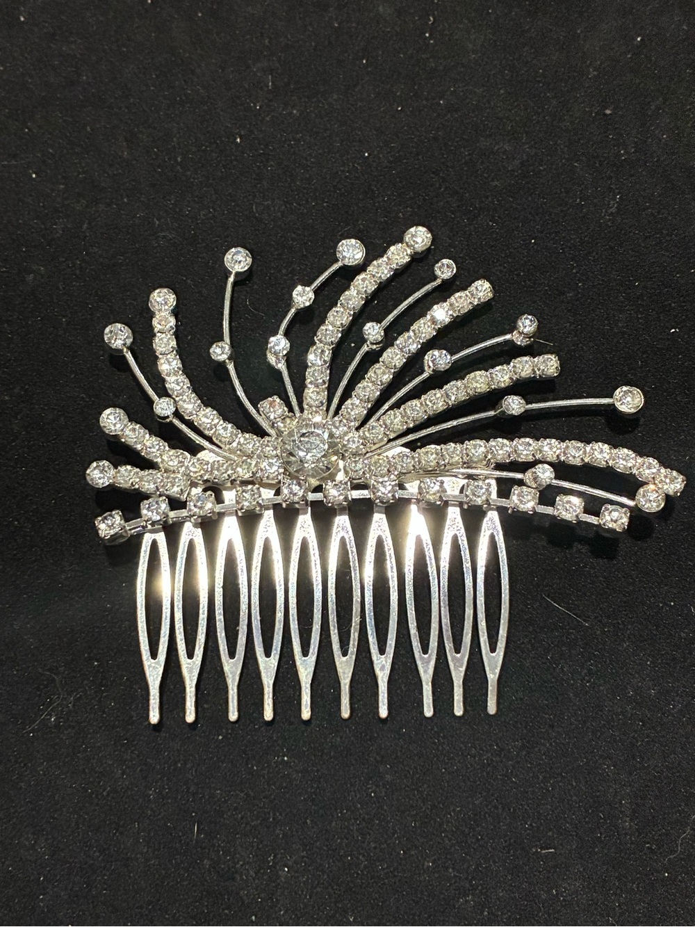 Vintage Mid Century Rhinestone Hair Comb